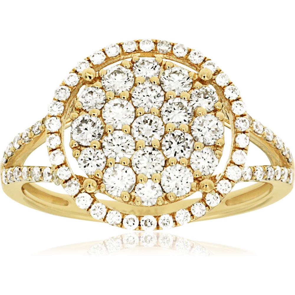 Royal Radiant 14K Yellow Gold Diamond Ring - 1.08 Carat Total Diamond Weight