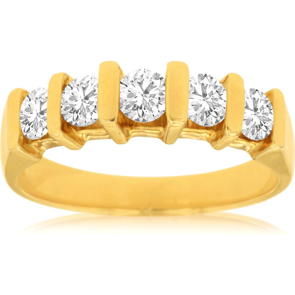 Royal Radiant 14K Yellow Gold Diamond Wedding Band - 0.80 Carat Total Diamond Weight