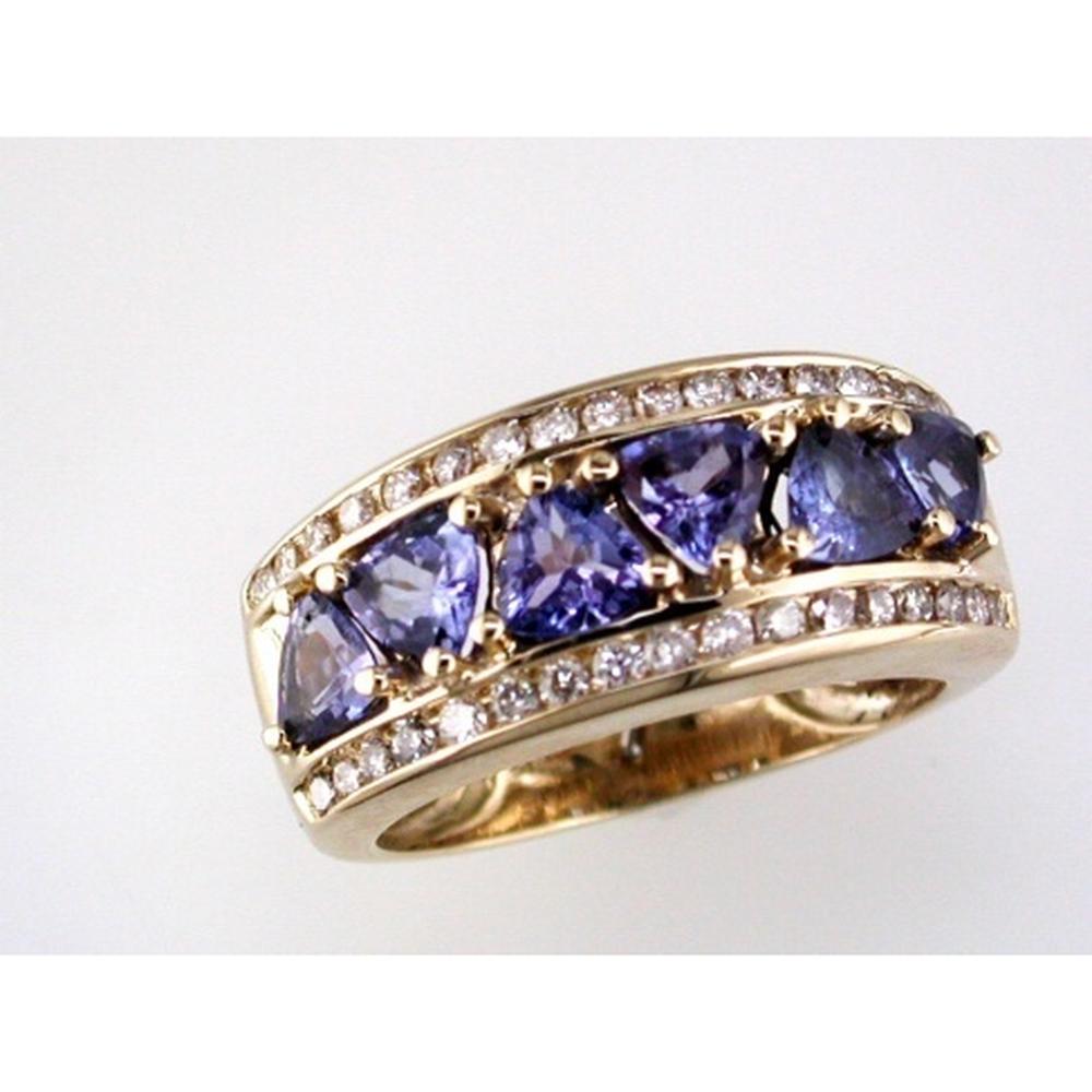 Royal Radiant 14K Yellow Gold Tanzanite & Diamond Ring - 1.85 Carat Tanzanite, 0.52 Carat Diamond Total Weight