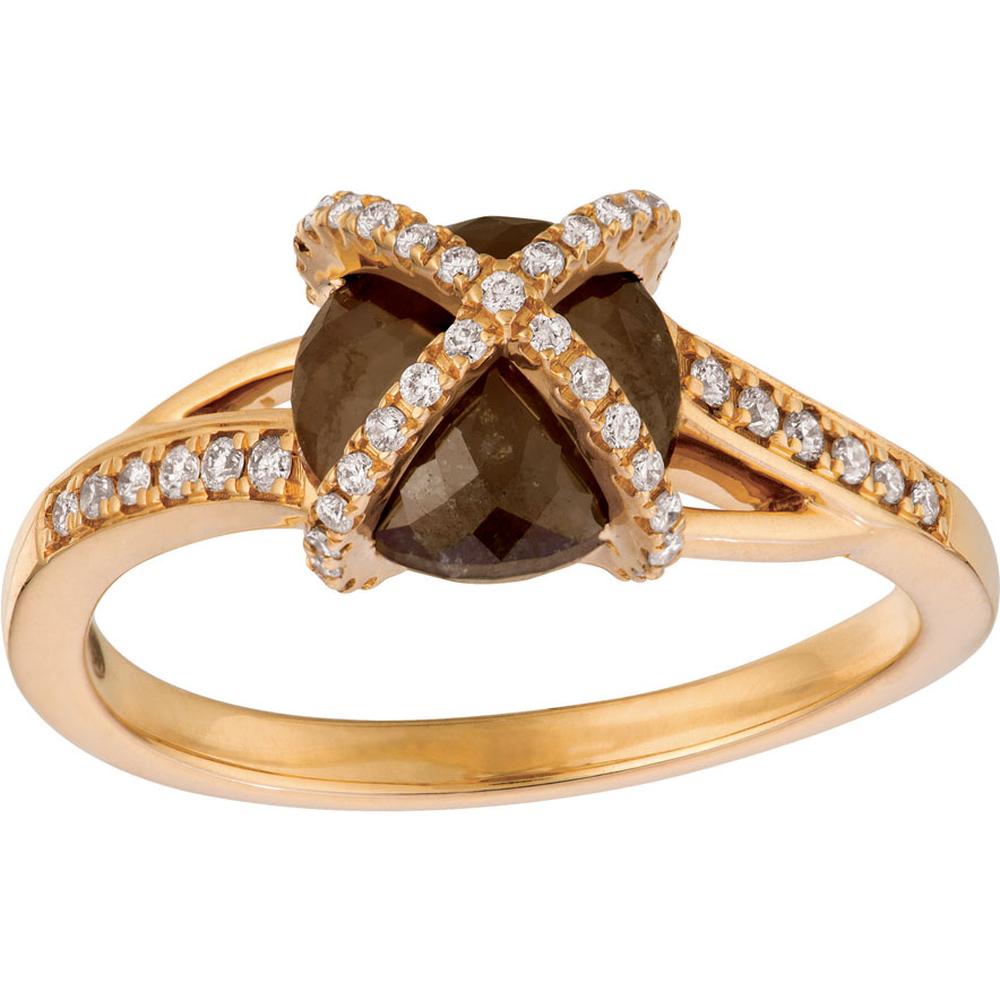 Royal Radiant 18K Yellow Gold Green Diamond Ring