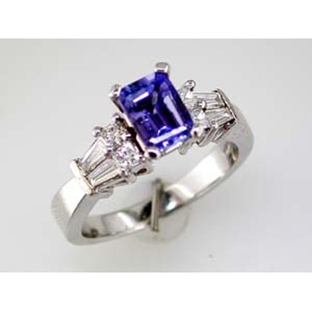 Royal Regal 14K White Gold Tanzanite and Diamond Halo Ring - 1.60 Carat Total Gem Weight