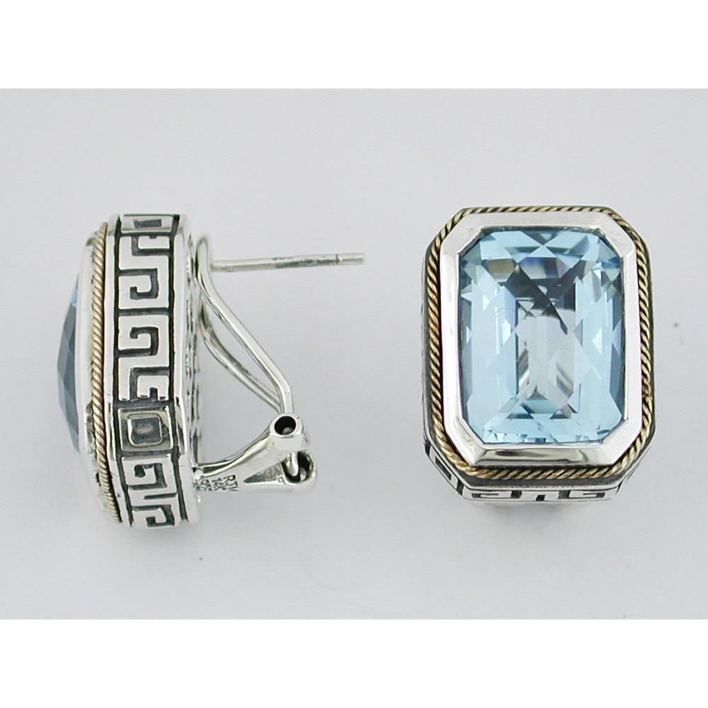 Royal Regal Silver and Blue Topaz Drop Earrings - 17.50 Carats