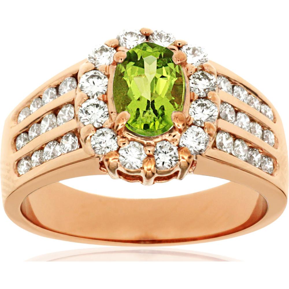Royal Rose Gold Peridot Dream Ring - 0.90 Carat Total Weight