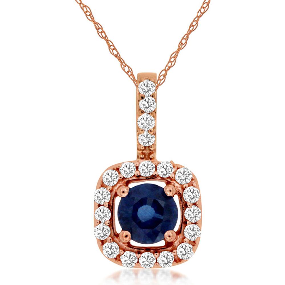 Royal Rose Gold Sapphire & Diamond Pendant - Timeless Elegance