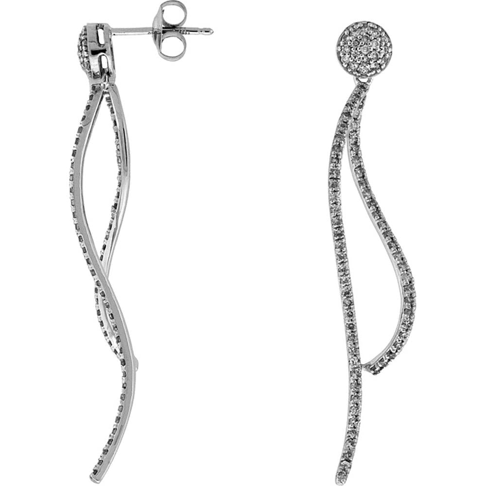 Royal Sparkling 14K White Gold Diamond Earrings - Timeless Beauty and Elegance