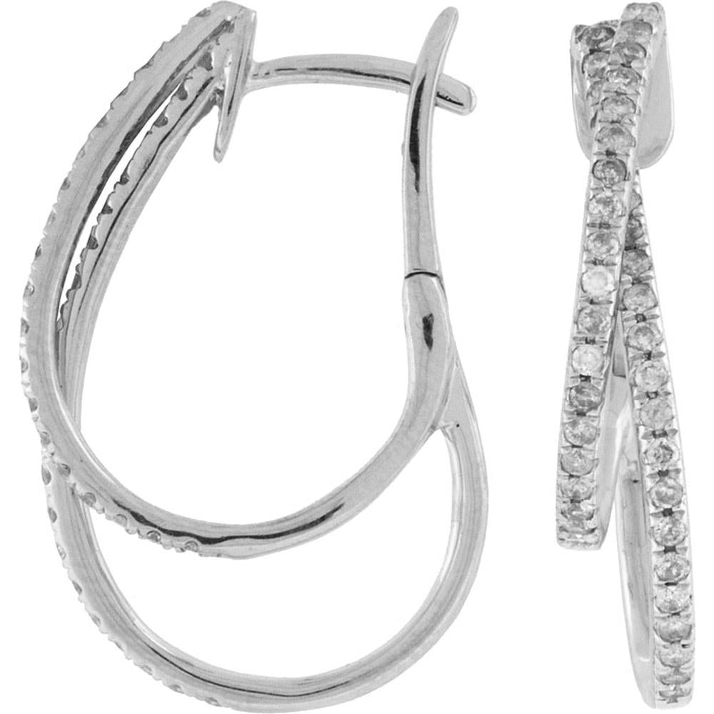 Royal Sparkling 14K White Gold Diamond Earrings - Timeless Elegance