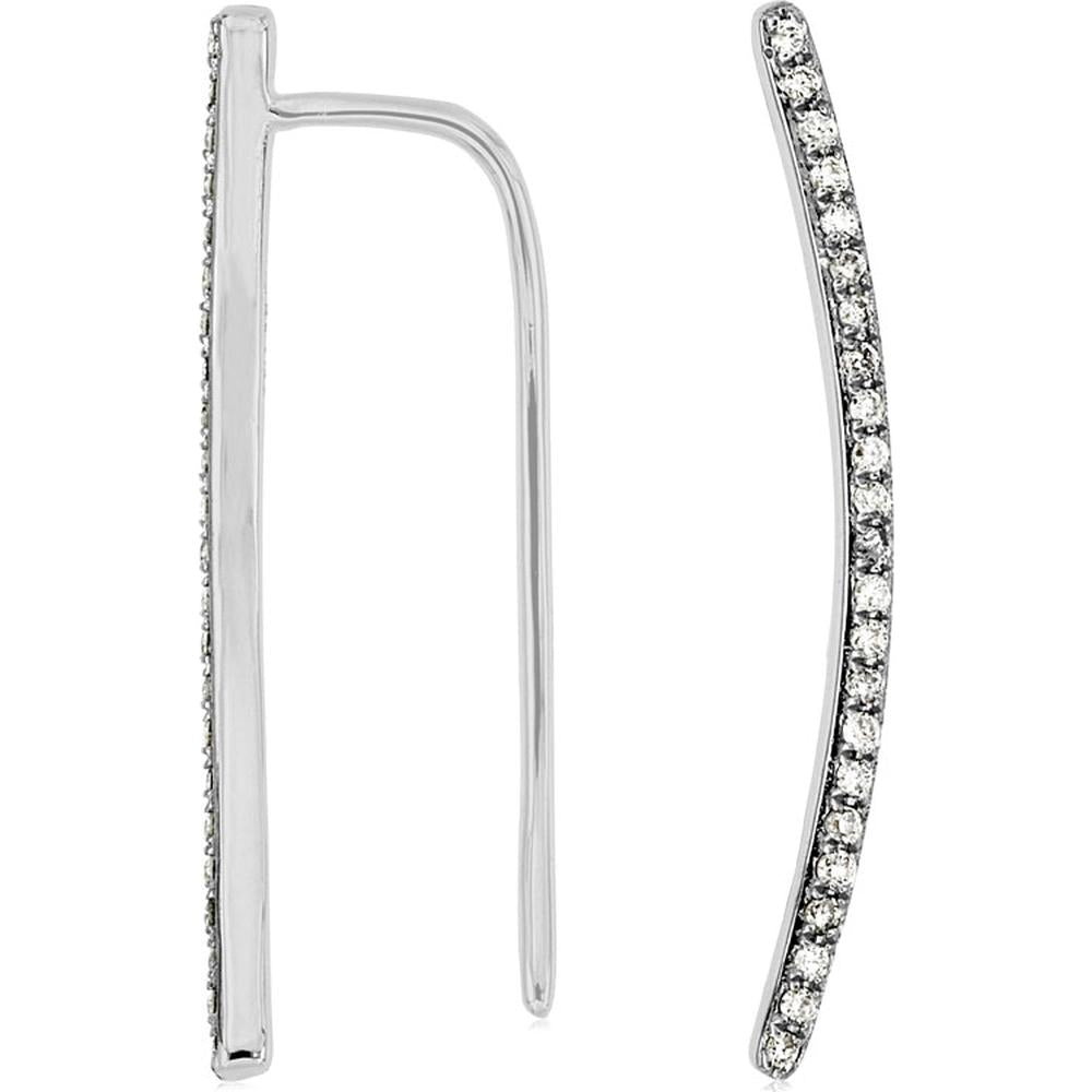 Royal Sparkling 14K White Gold Diamond Stud Earrings - 0.19 Carat Total Diamond Weight