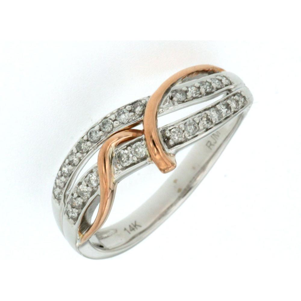 Royal Sparkling Embrace 14K White Gold Diamond Ring - 0.25 Carat Total Diamond Weight