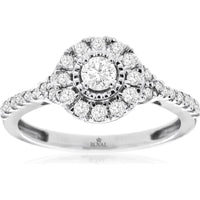 Royal Sparkling Love 14K White Gold Diamond Engagement Ring
