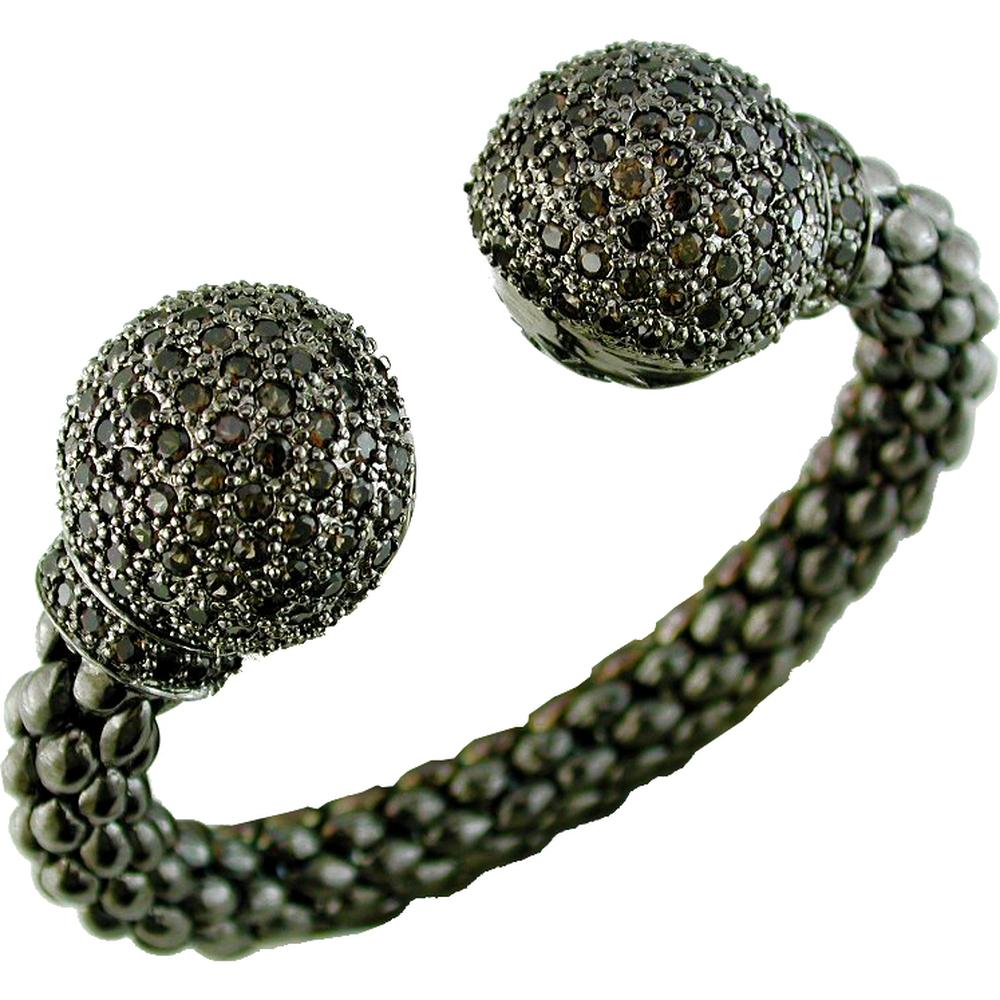 Royal Sterling Silver Smoky Quartz Bangle - 21.50 Carats