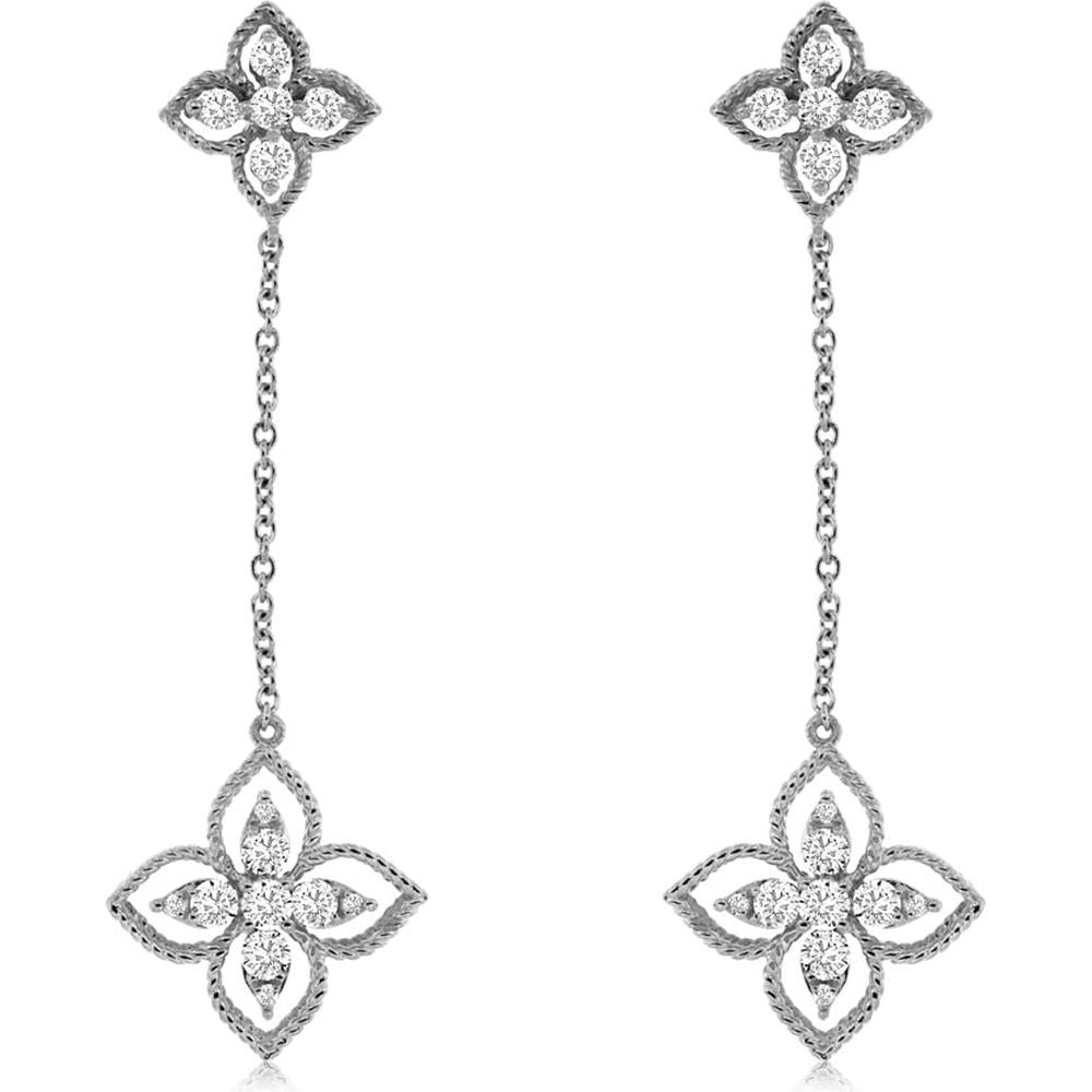Royal Timeless Elegance 14K White Gold Diamond Earrings - 0.61 Carat Total Weight