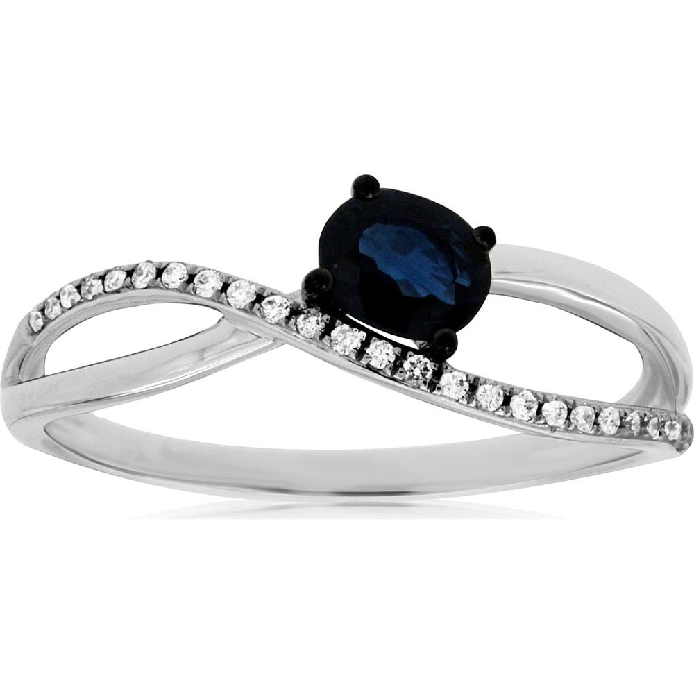 Royal White Gold Sapphire & Diamond Halo Ring - Timeless Elegance