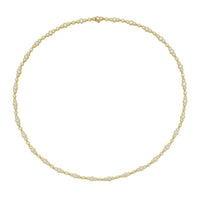 Ruchi New York - 18K Yellow Gold 16" Corsia Diamond Bezel Necklace with Alternating Round Diamonds - 4.73 Carat Total Diamond Weight