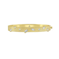 Ruchi New York - 18K Yellow Gold Éclat Bangle with Flush Set Mixed Shape White Diamonds - 1.05 Carat Total Diamond Weight