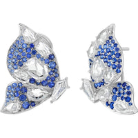 Ruchi New York - Aile Blue Sapphire and Diamond Earrings in 18K White Gold