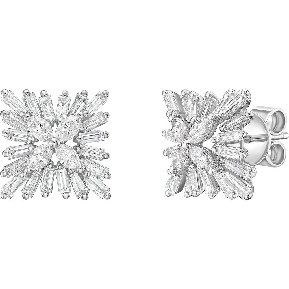 Ruchi New York - Alpinia Diamond Stud Earrings in 18K White Gold
