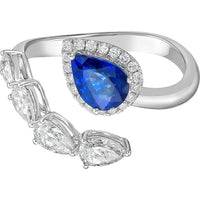 Ruchi New York - Amaryllis Blue Sapphire Wrap Ring in 18K White Gold