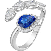 Ruchi New York - Amaryllis Blue Sapphire Wrap Ring in 18K White Gold