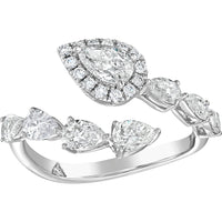 Ruchi New York - Amaryllis Diamond Bypass Wrap Ring in 18K White Gold - Ruchi New York