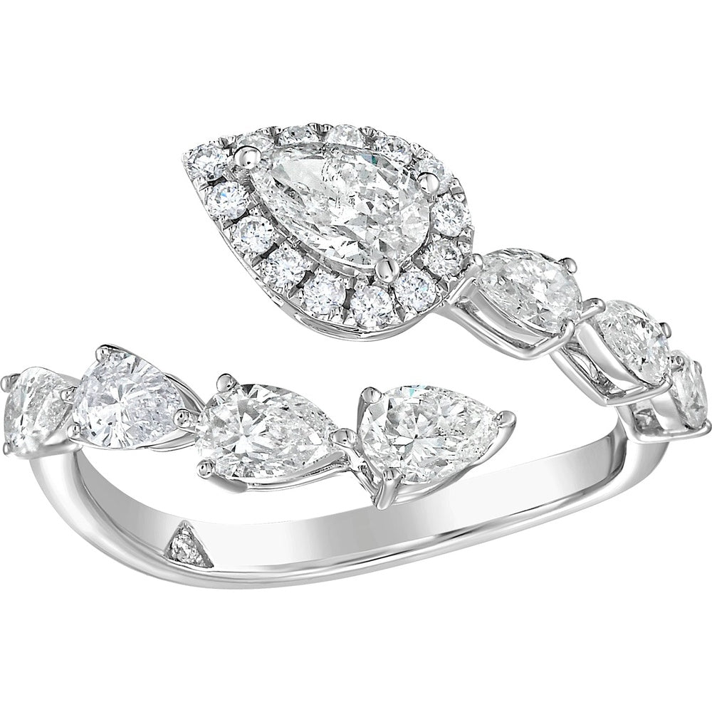 Ruchi New York - Amaryllis Diamond Bypass Wrap Ring in 18K White Gold - Ruchi New York