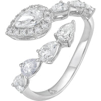 Ruchi New York - Amaryllis Diamond Bypass Wrap Ring in 18K White Gold - Ruchi New York