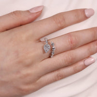 Ruchi New York - Amaryllis Diamond Bypass Wrap Ring in 18K White Gold - Ruchi New York
