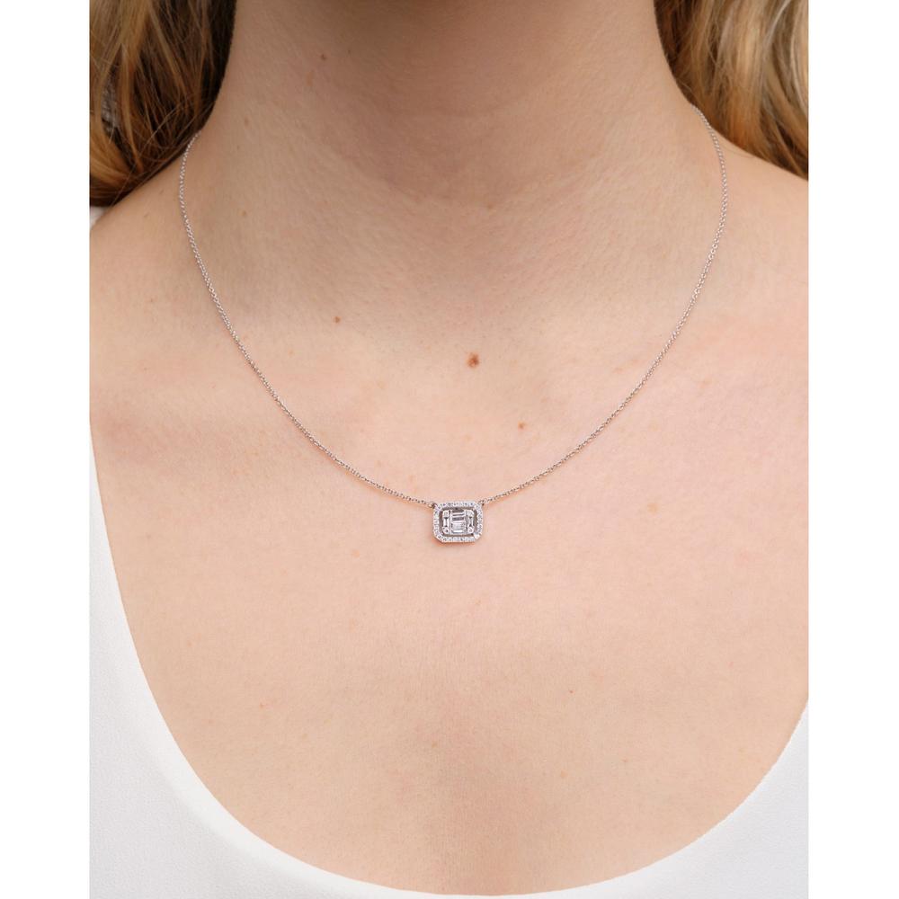 Ruchi New York - Anais Midi Diamond Pendant Necklace in 18K White Gold