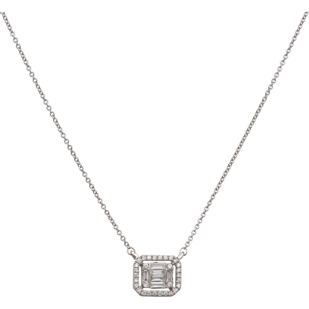 Ruchi New York - Anais Midi Diamond Pendant Necklace in 18K White Gold