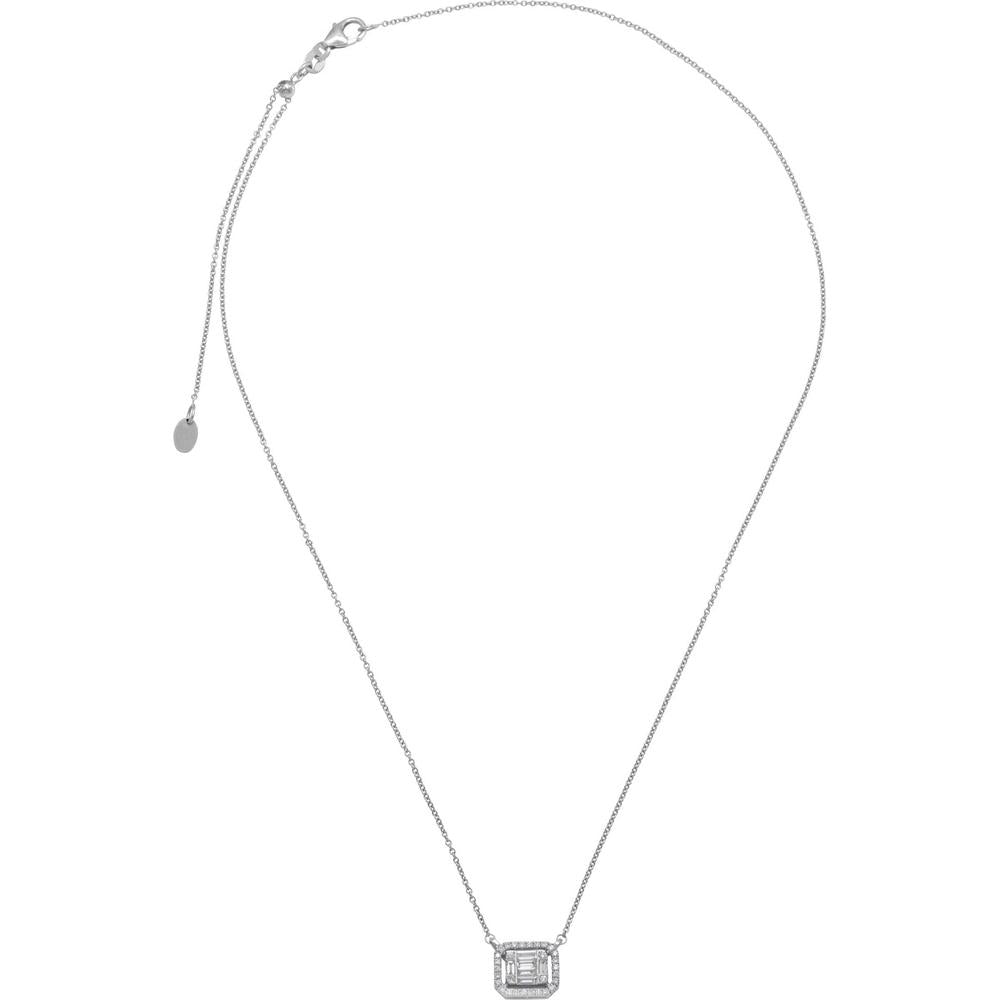 Ruchi New York - Anais Midi Diamond Pendant Necklace in 18K White Gold