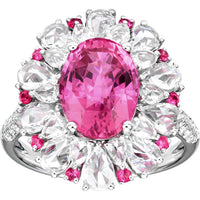 Ruchi New York - Andante Pink Sapphire Cocktail Ring in 18K White Gold