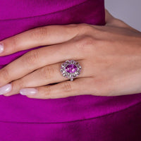 Ruchi New York - Andante Pink Sapphire Cocktail Ring in 18K White Gold