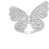 Ruchi New York - Angelo Butterfly Motif Diamond Ring in 18K White Gold