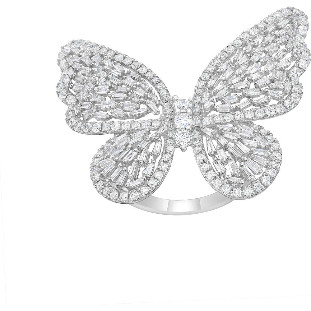 Ruchi New York - Angelo Butterfly Motif Diamond Ring in 18K White Gold
