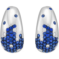 Ruchi New York - Anse Blue Sapphire Huggie Hoop Earrings in 18K White Gold