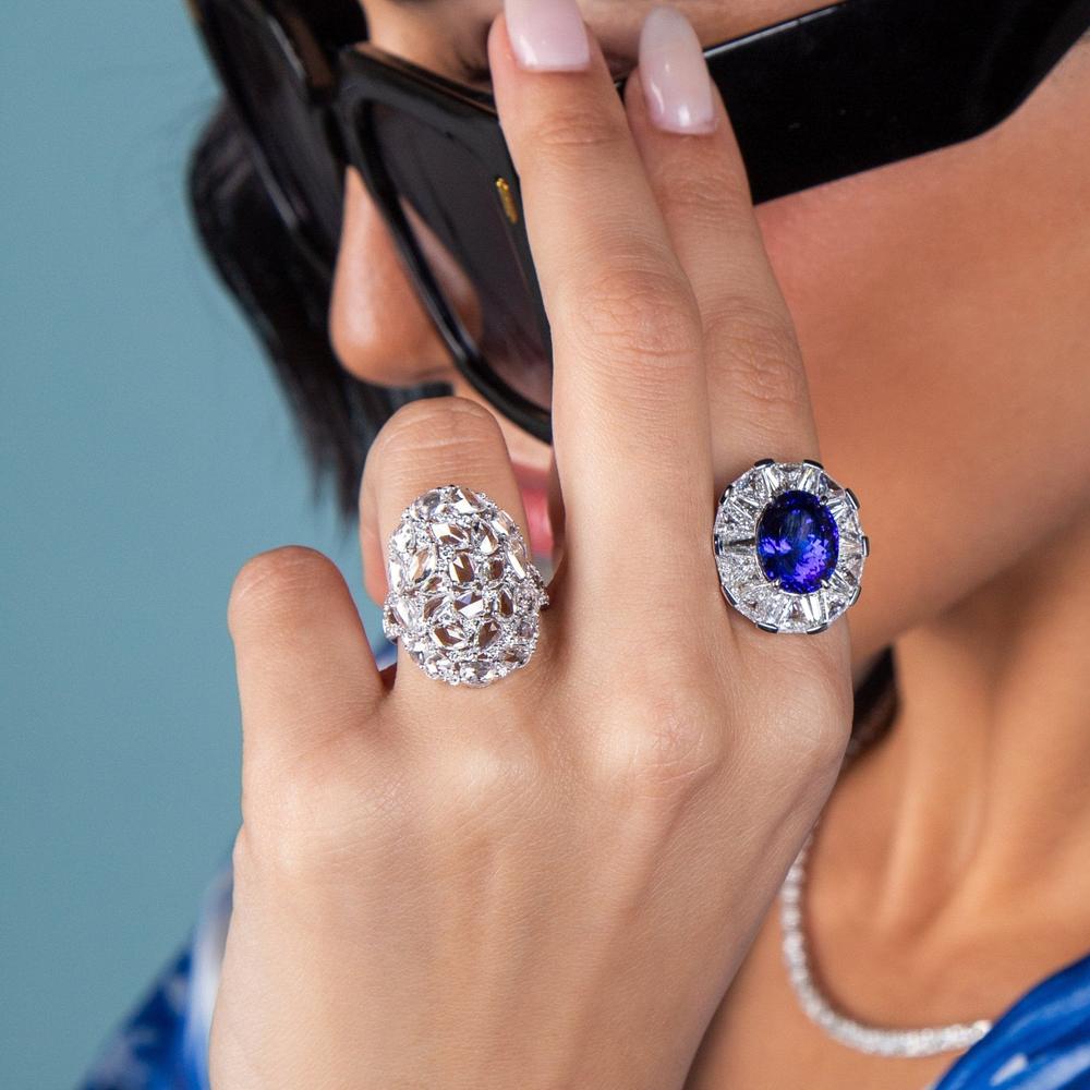 Ruchi New York - Antares Diamond Cocktail Ring in 18K White Gold
