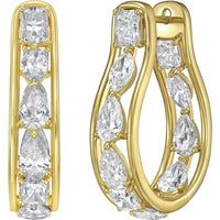 Ruchi New York - Arc 5.17 Carat Diamond Wavy Hoop Earrings in 18K Yellow Gold - Ruchi New York