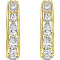 Ruchi New York - Arc 5.17 Carat Diamond Wavy Hoop Earrings in 18K Yellow Gold - Ruchi New York