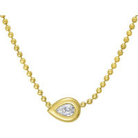 Ruchi New York - Arc Pear-Cut Diamond Open Bezel Pendant Necklace in 18K Yellow Gold - Ruchi New York