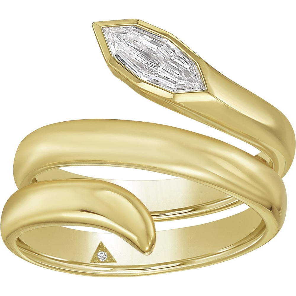 Ruchi New York - Aris Marquise Diamond Snake Wrap Ring in 18K Yellow Gold - Ruchi New York
