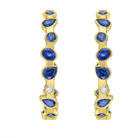 Ruchi New York - Arles Blue Sapphire & Diamond Mixed-Shape Hoop Earrings in 18K Yellow Gold - Ruchi New York