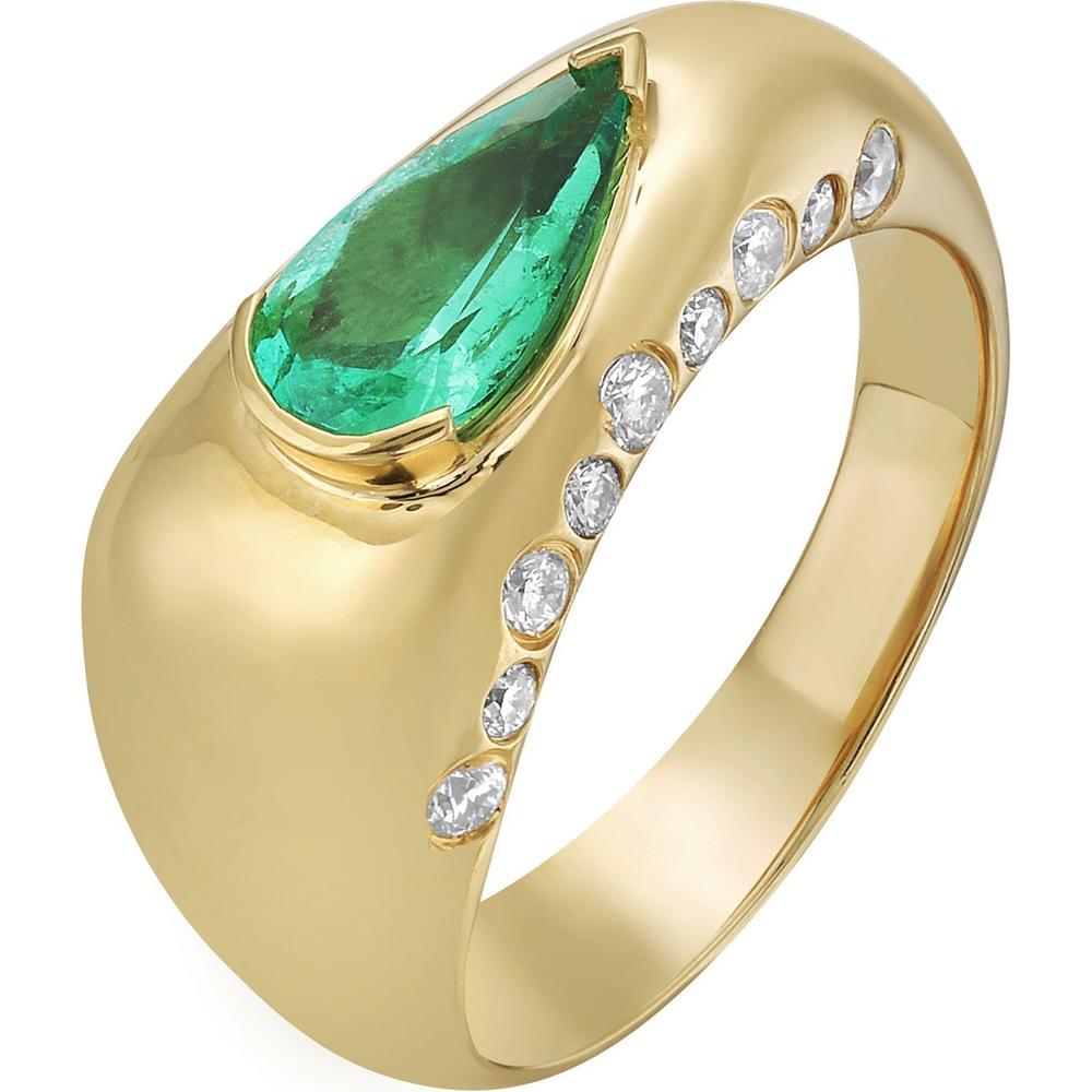 Ruchi New York - Arles Emerald Ring in 18K Yellow Gold