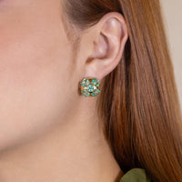 Ruchi New York - Arles Emerald Stud Earrings in 18K Yellow Gold