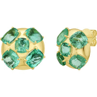 Ruchi New York - Arles Emerald Stud Earrings in 18K Yellow Gold