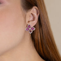 Ruchi New York - Artemis Pink Sapphire and Diamond Earrings in 18K Rose Gold