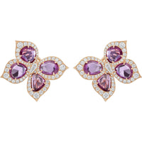 Ruchi New York - Artemis Pink Sapphire and Diamond Earrings in 18K Rose Gold
