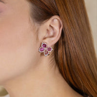 Ruchi New York - Artemis Pink Sapphire and Diamond Earrings in 18K Rose Gold