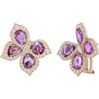 Ruchi New York - Artemis Pink Sapphire and Diamond Earrings in 18K Rose Gold