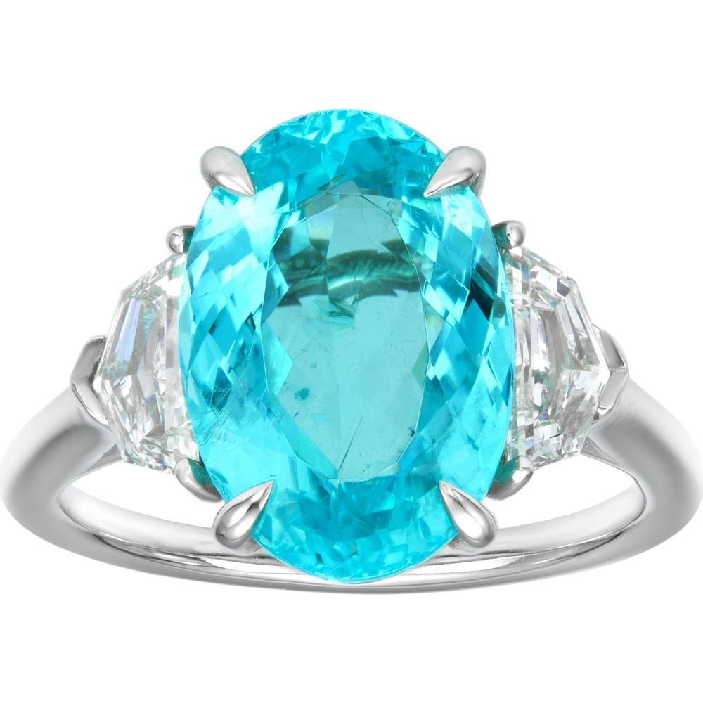 Ruchi New York - Astrud Paraiba and Diamond Cocktail Ring in 18K White Gold and Platinum