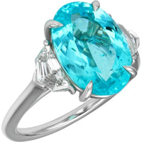 Ruchi New York - Astrud Paraiba and Diamond Cocktail Ring in 18K White Gold and Platinum
