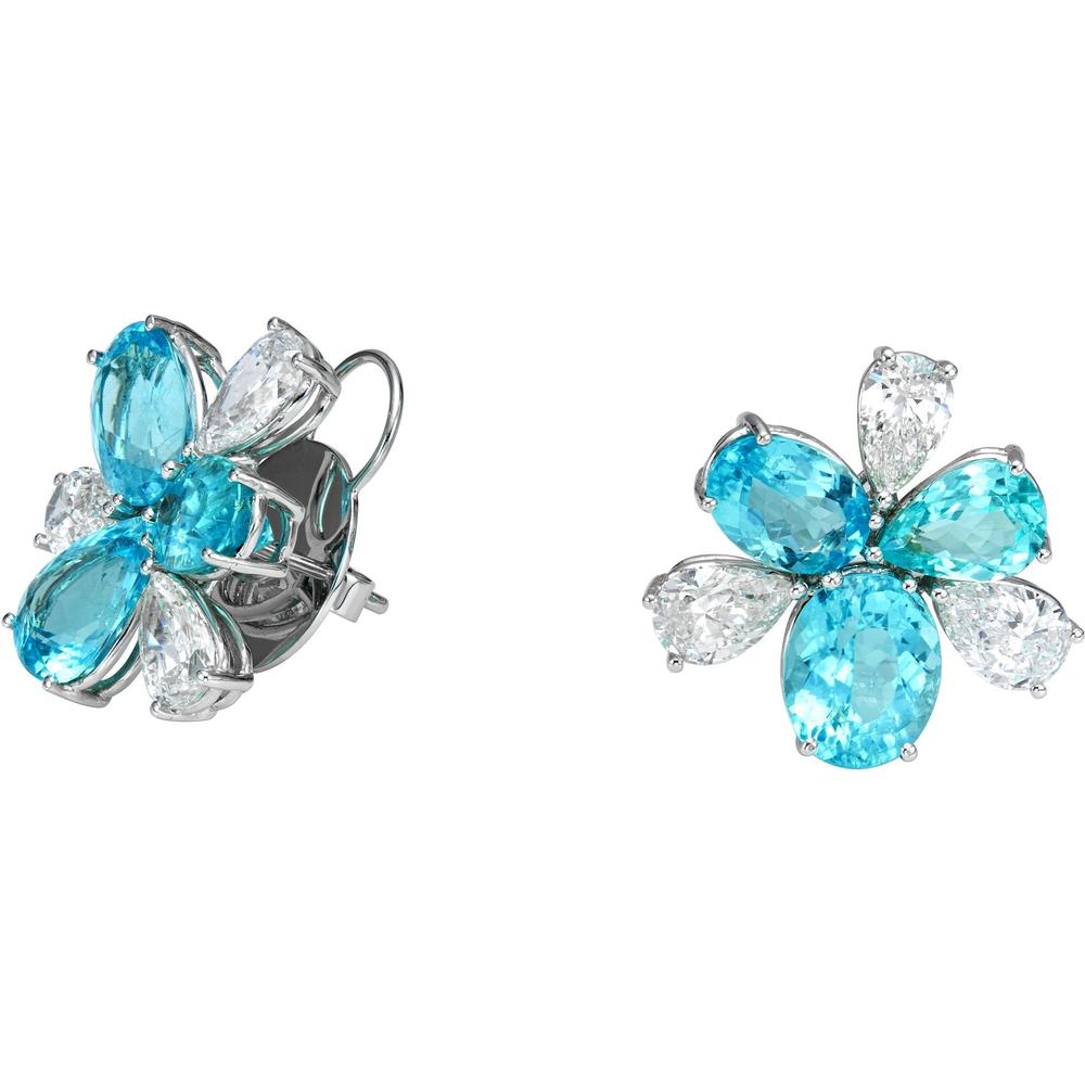 Ruchi New York - Astrud Paraiba and Diamond Stud Earrings in 18K White Gold